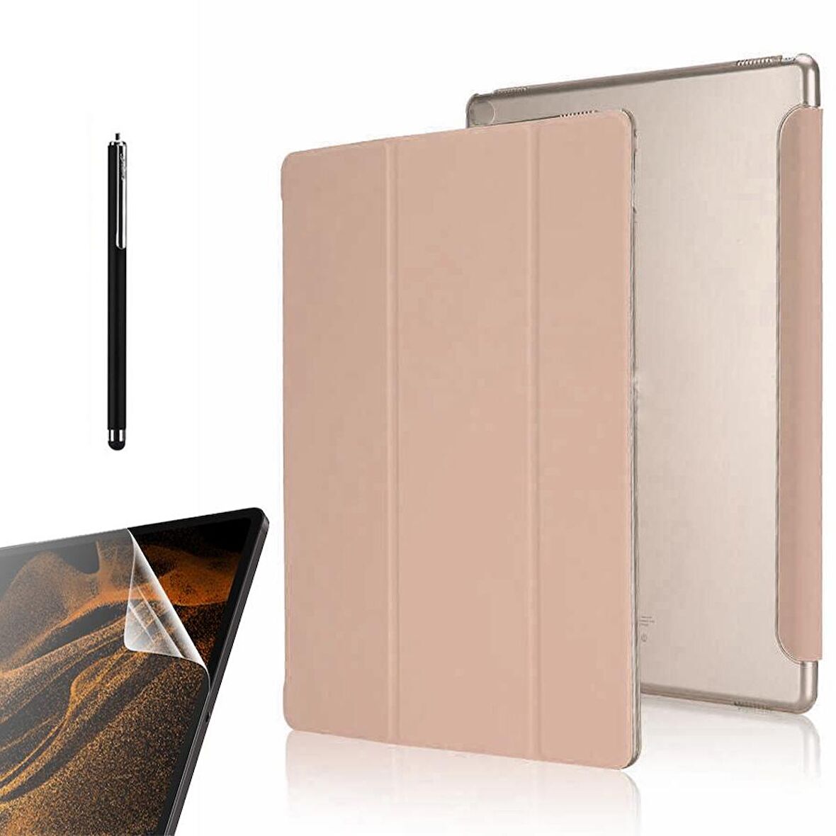 Gpack Apple iPad Mini 2021 6.Nesil Kılıf Smart Cover Kapaklı Standlı Uyku Modlu sm1  Nano  Kalem