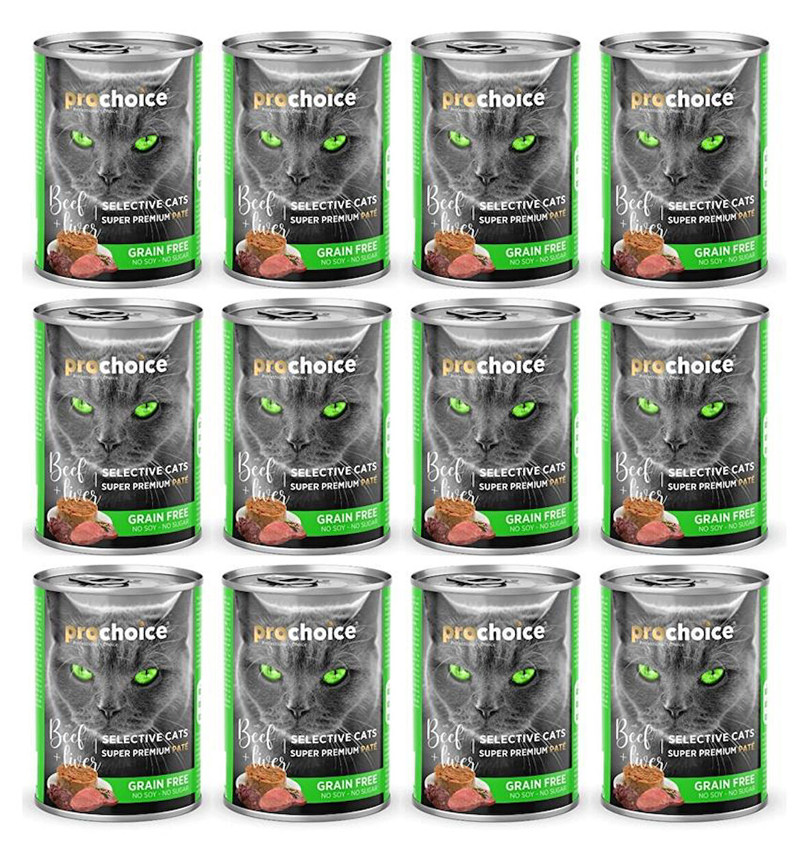 Pro Choice Kedi Konservesi Ezme Biftekli 400 Gr. X 12 Adet