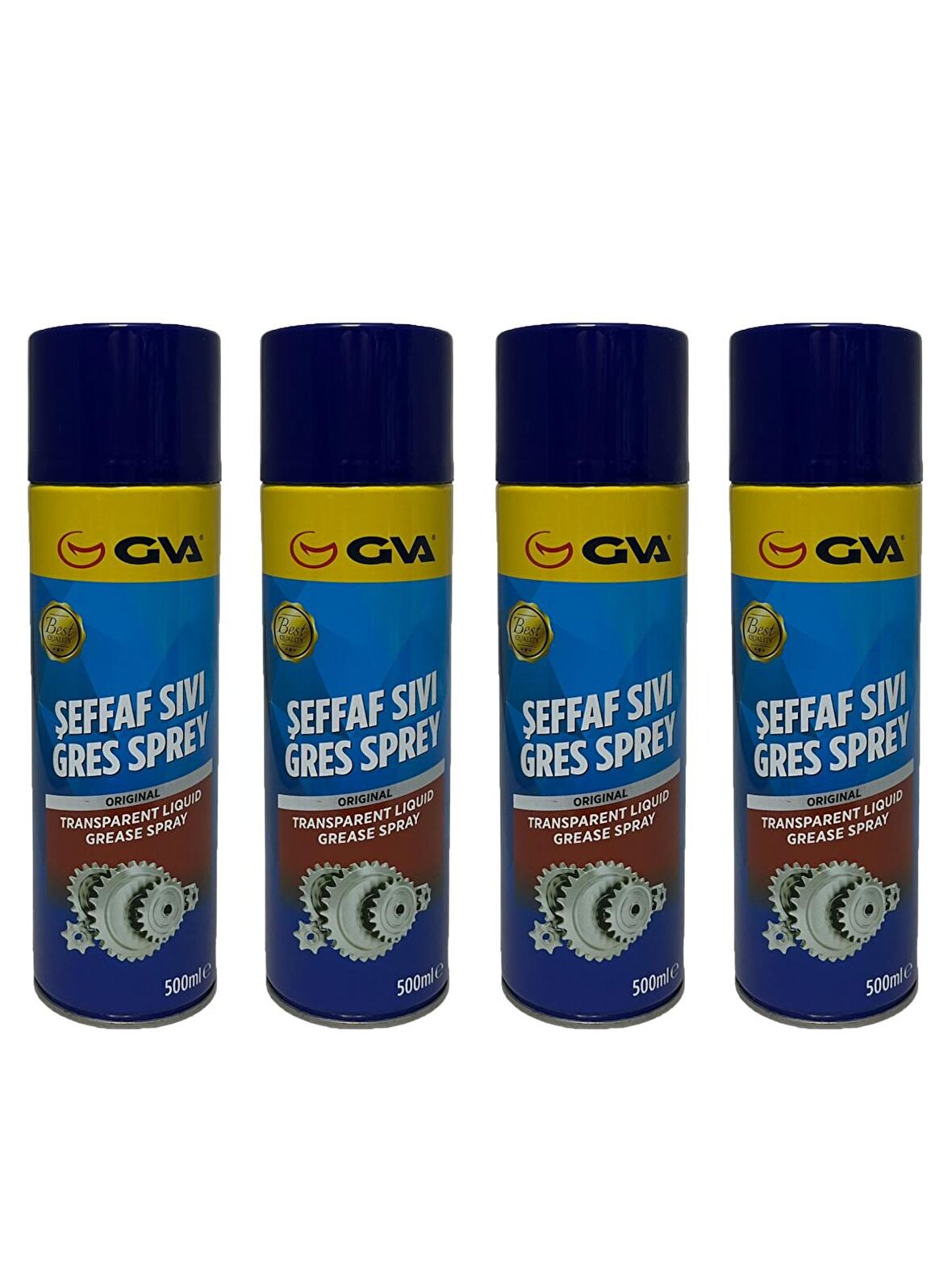 Gva Şeffaf Sıvı Gress Sprey 500 Ml. 4 Adet