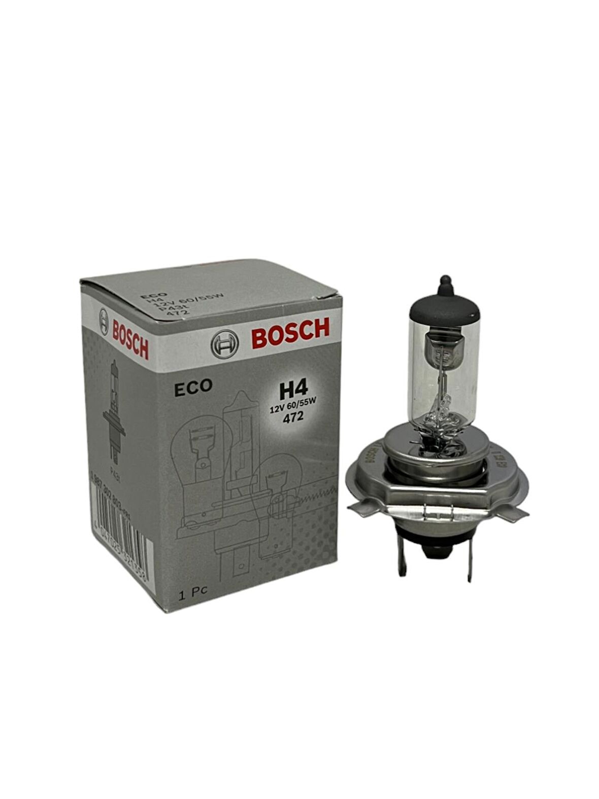 H4 Eco 12V 55/60W P43T Tırnaklı Far Ampulü