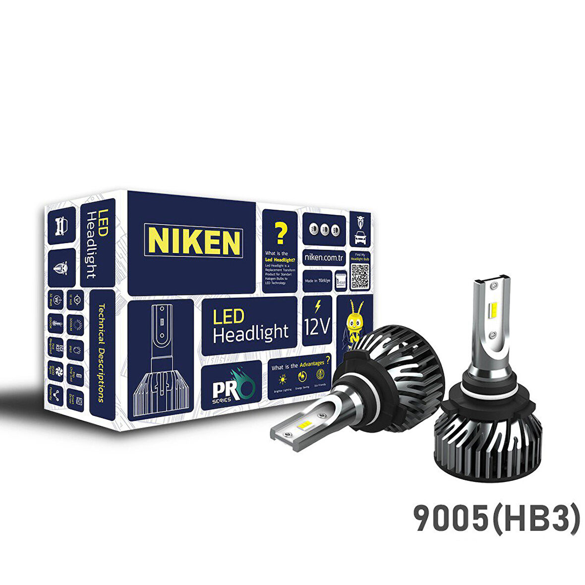 Niken Led Xenon Pro Serisi 9005 (HB3) Far Ampulü 2'Li Takım