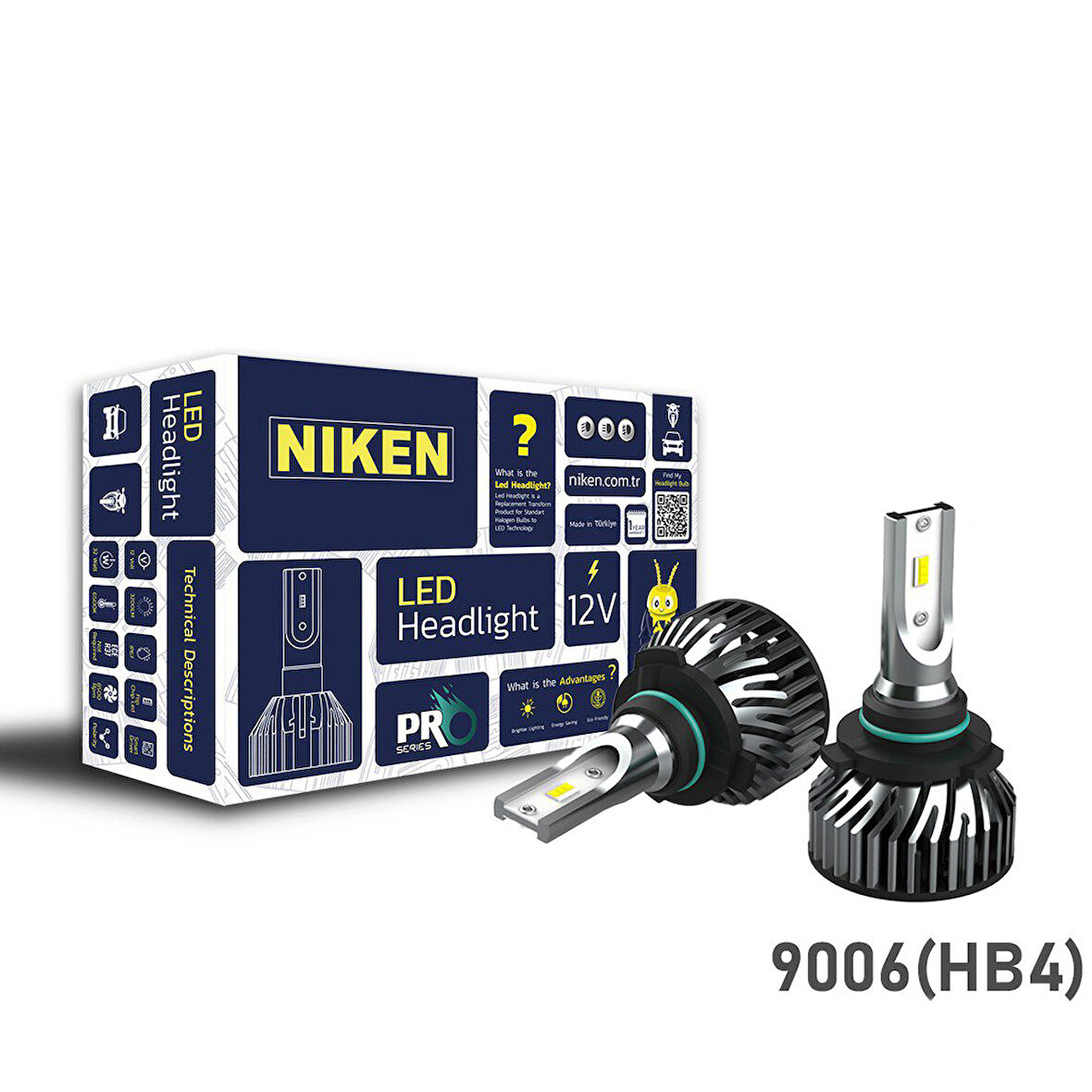 Niken Led Xenon Pro Serisi 9006 (HB4) Far Ampulü 2'Li Takım