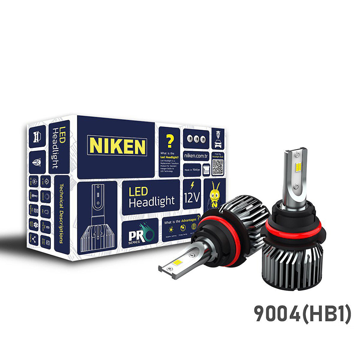 Niken Led Xenon Pro Serisi 9004 (HB1) Far Ampulü 2'Li Takım