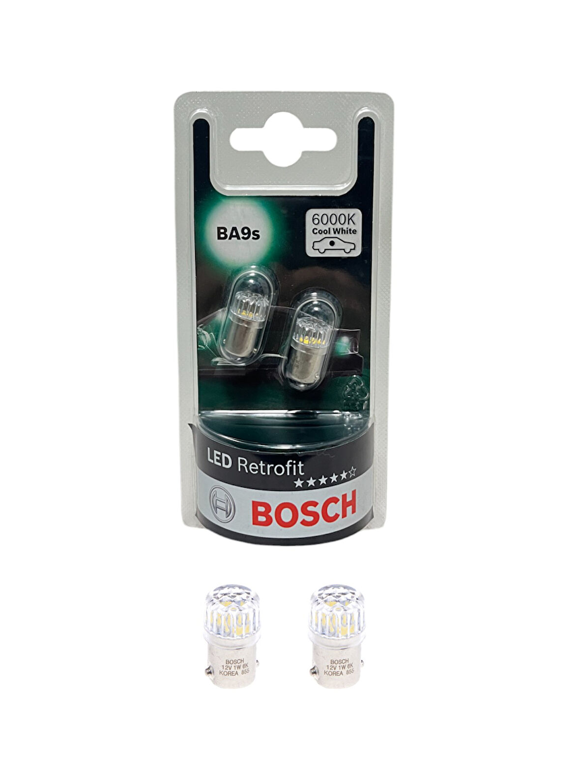 Bosch BA9S 12V 1W T4W 6000 Kelvin Soğuk Beyaz Led Redrofit Gösterge, Tavan Ampulü 2'li Takım
