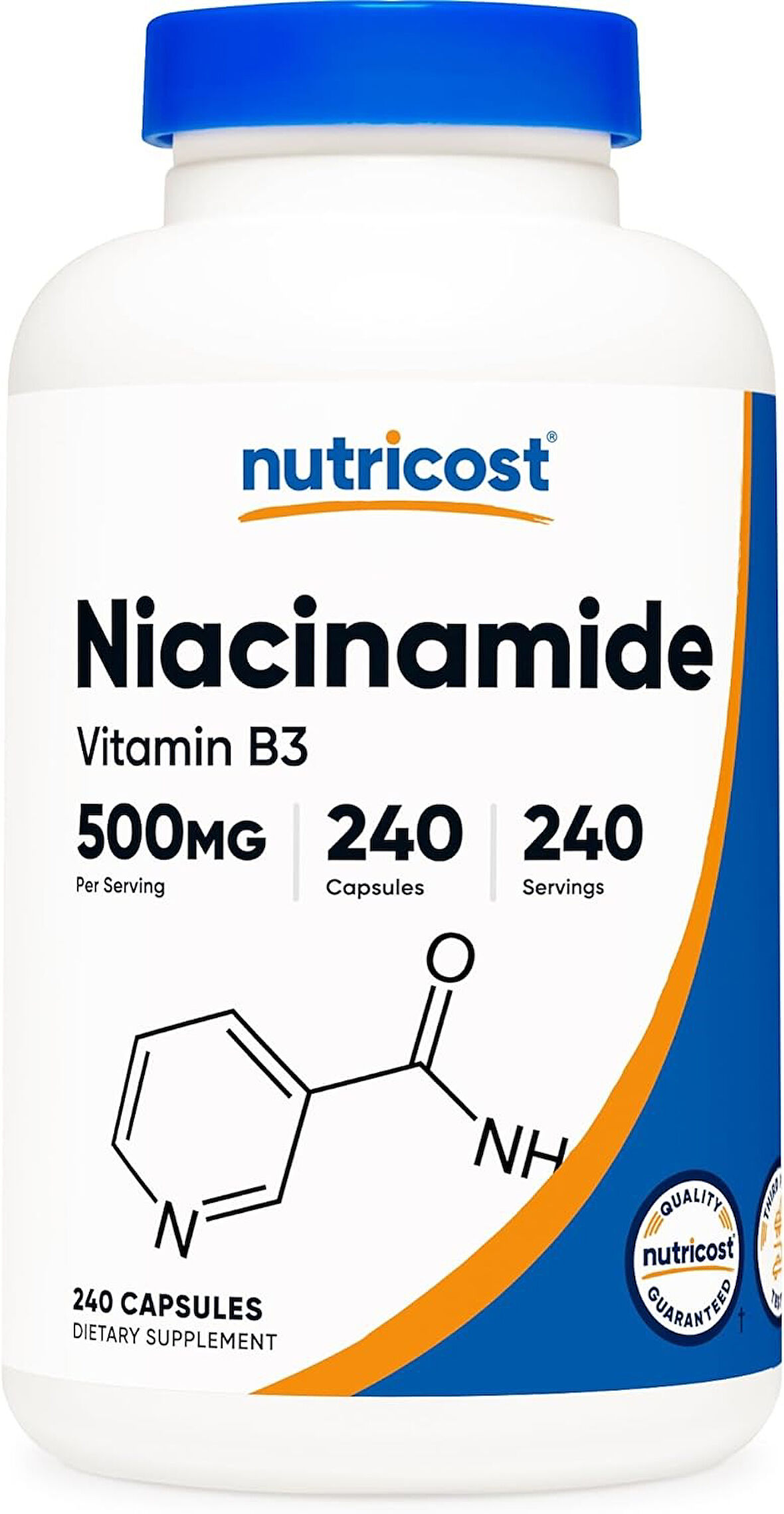 Nutricost Niacinamid (Vitamin B3) 500mg 240 Kapsül