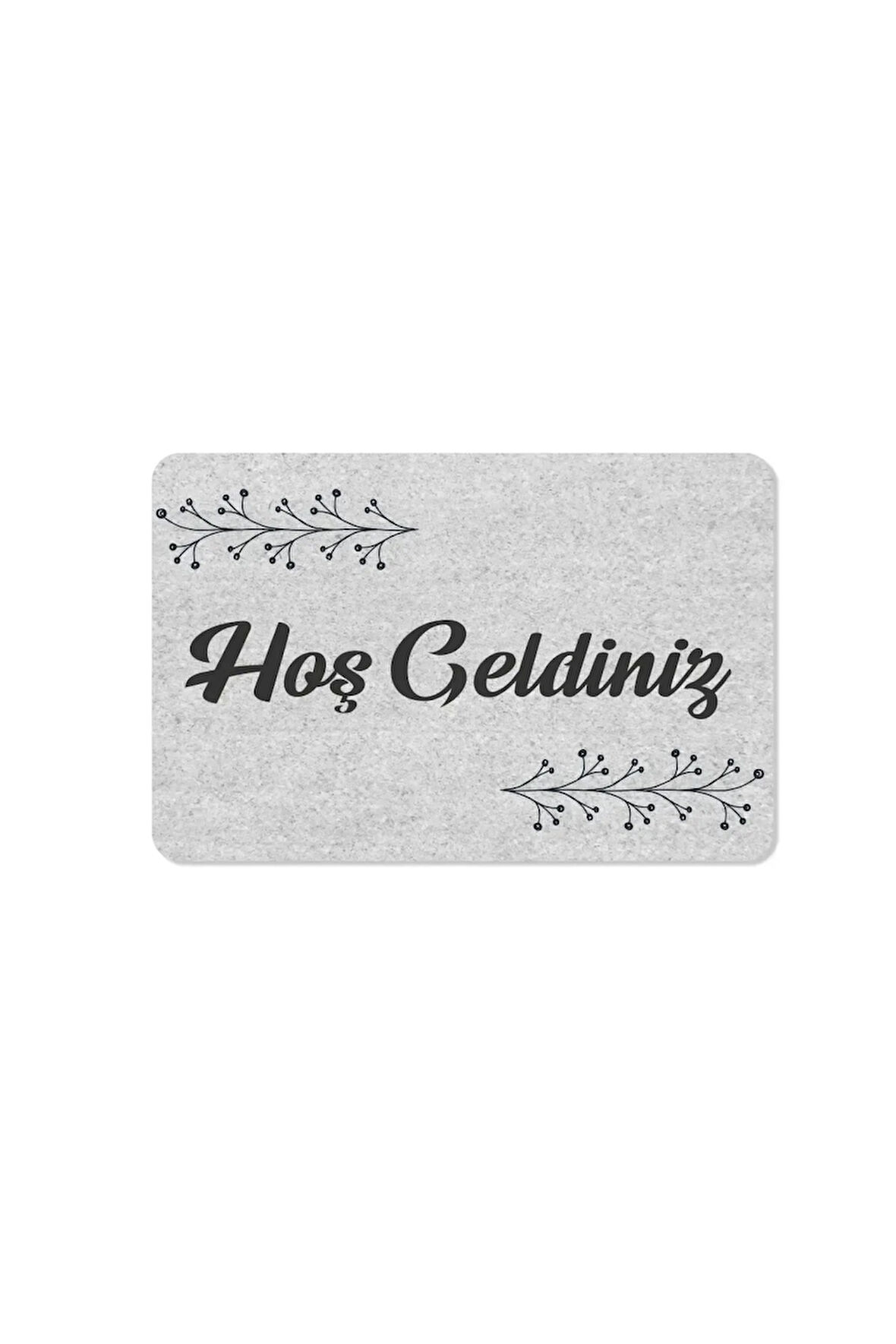 hoş geldiniz yazılır Coco Görünümlü Dekoratif Dış Kapı Önü ve Iç Mekan Paspası