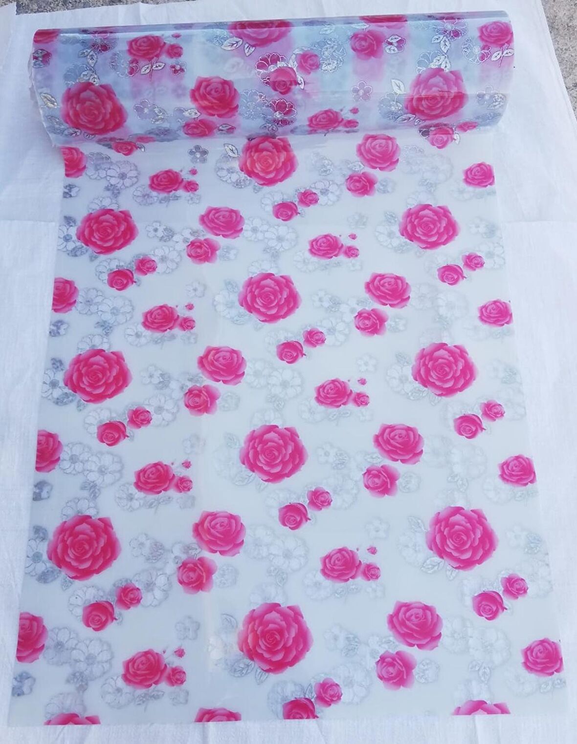 ŞEFFAF DESENLİ  80cm x 120cm MASA ÖRTÜSÜ 1.7mm KALIN PVC KAYMAZ MASA ÖRTÜSÜ PEMBE