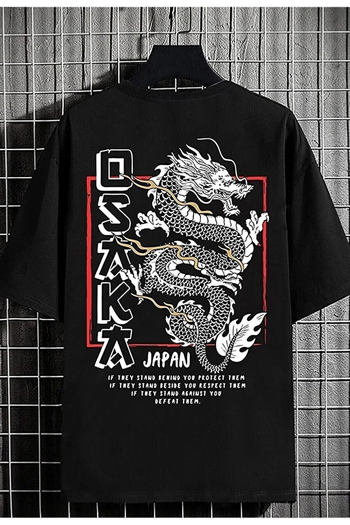 Unisex Osaka Japan Baskılı Oversize Tshirt