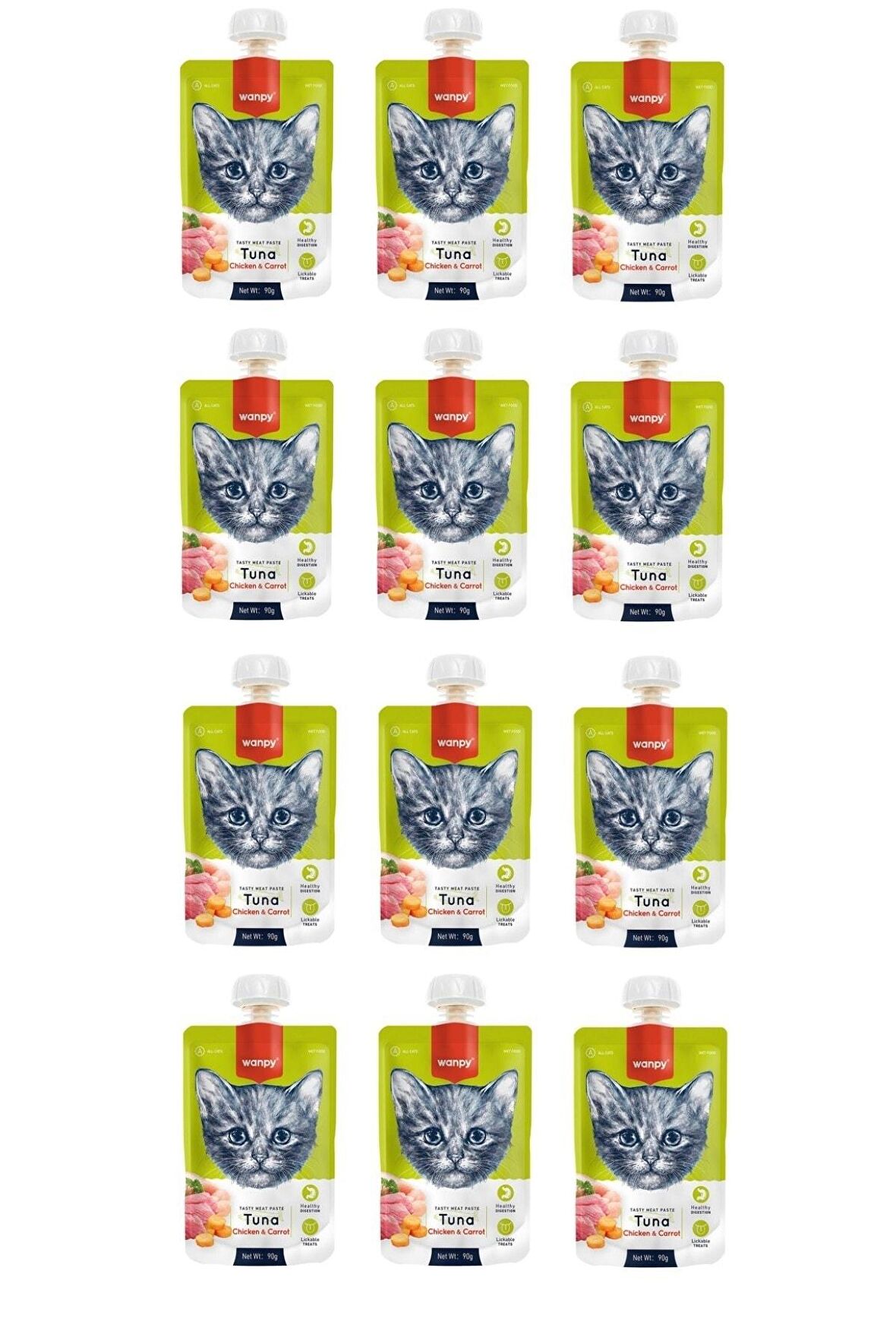 Taze Ton Balıklı & Tavuklu Kedi Et Ezmesi 90 Gr. X 12 Adet