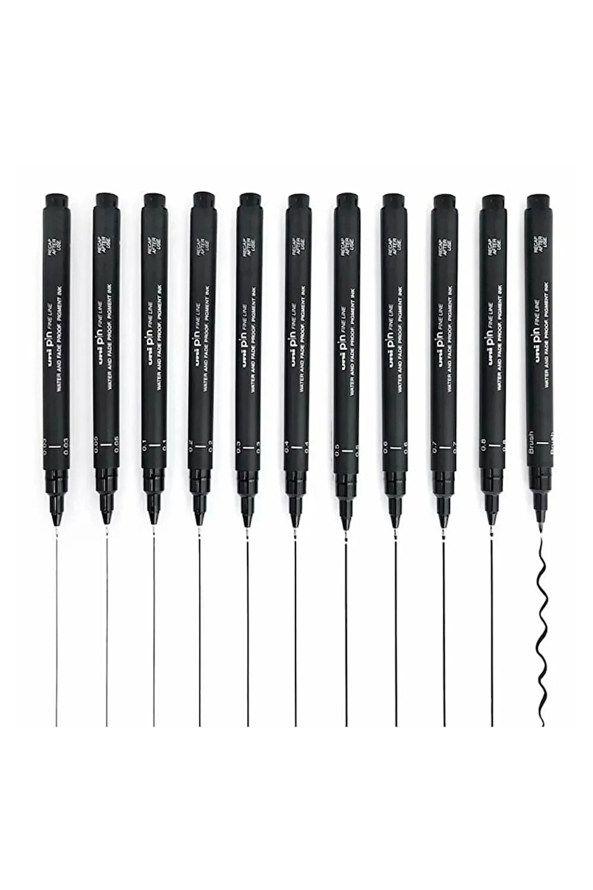 uni ball pin 0,05-0.3-0.8 Teknik Çizim Kalemi Siyah