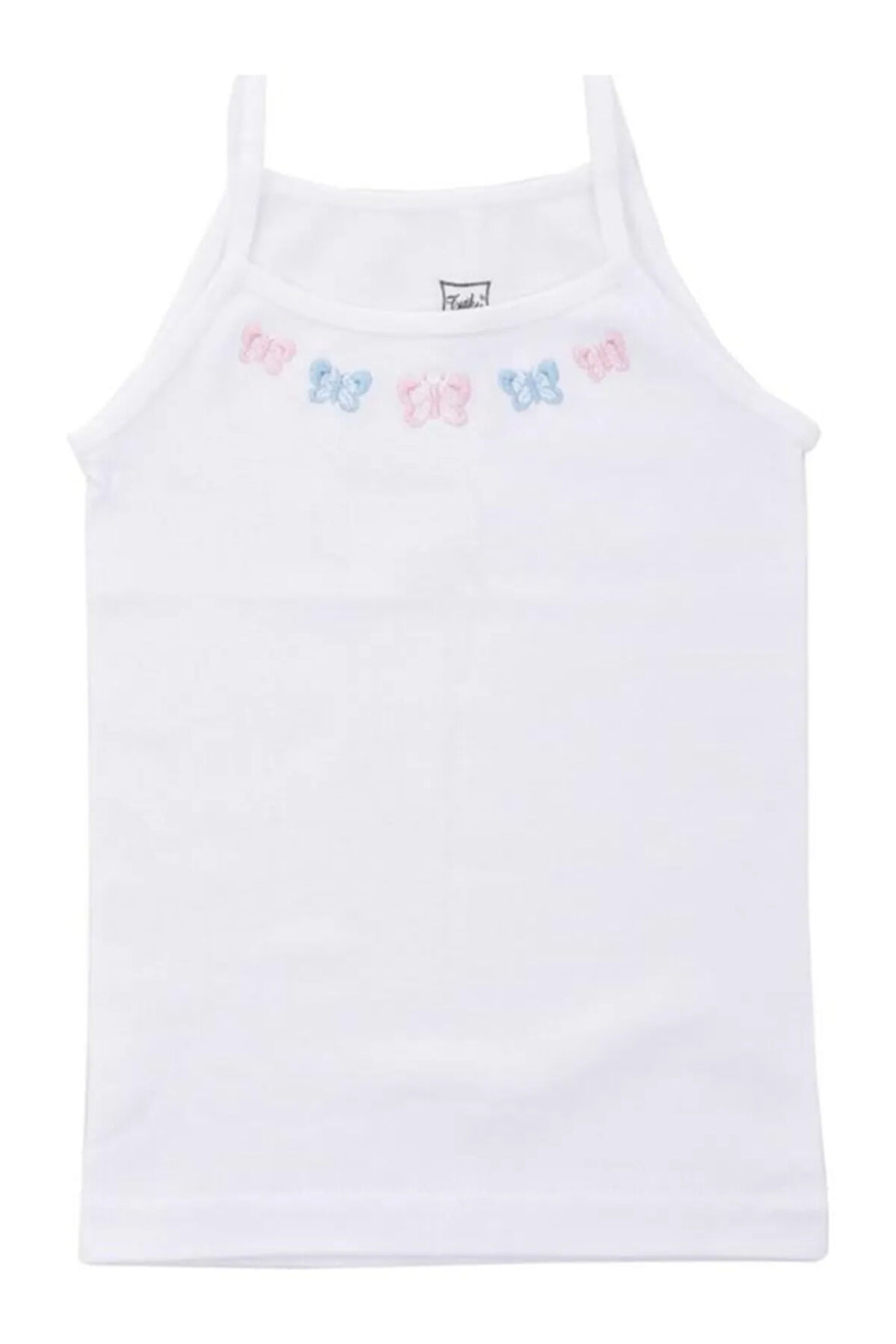 Poky Kız Çocuk 6'lı Işlemeli Ip Askılı Ribana Esnek Atlet