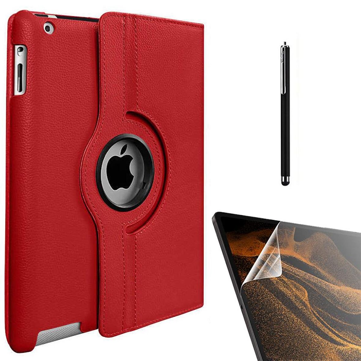 Gpack Apple iPad Mini 4 Kılıf Kapaklı Standlı 360 Dönebilen Koruma dn11  Nano  Kalem