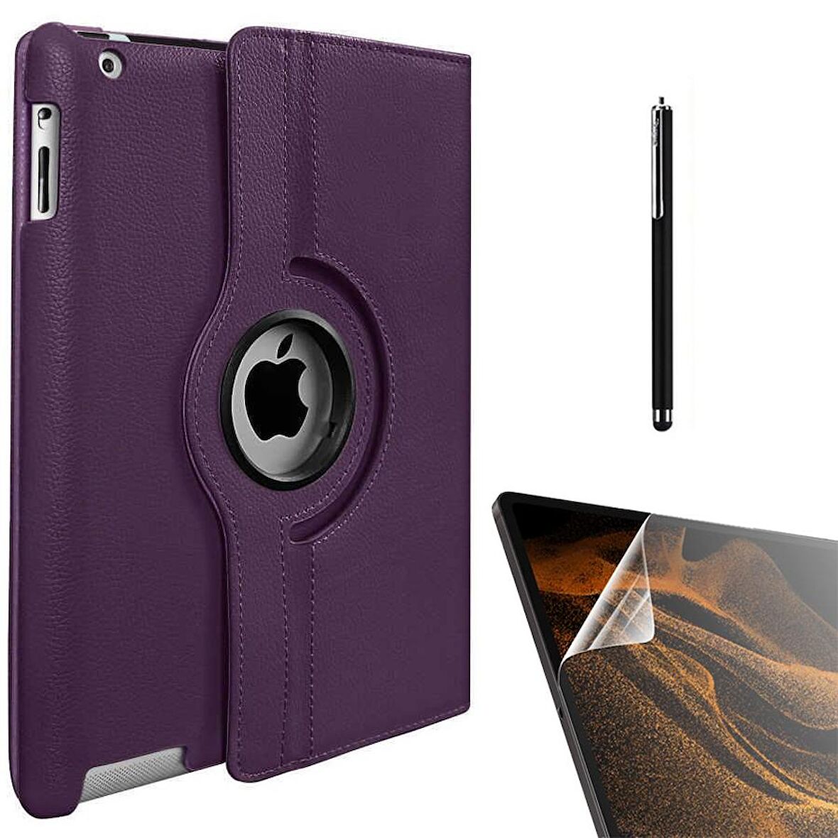 Gpack Apple iPad Mini 4 Kılıf Kapaklı Standlı 360 Dönebilen Koruma dn11  Nano  Kalem