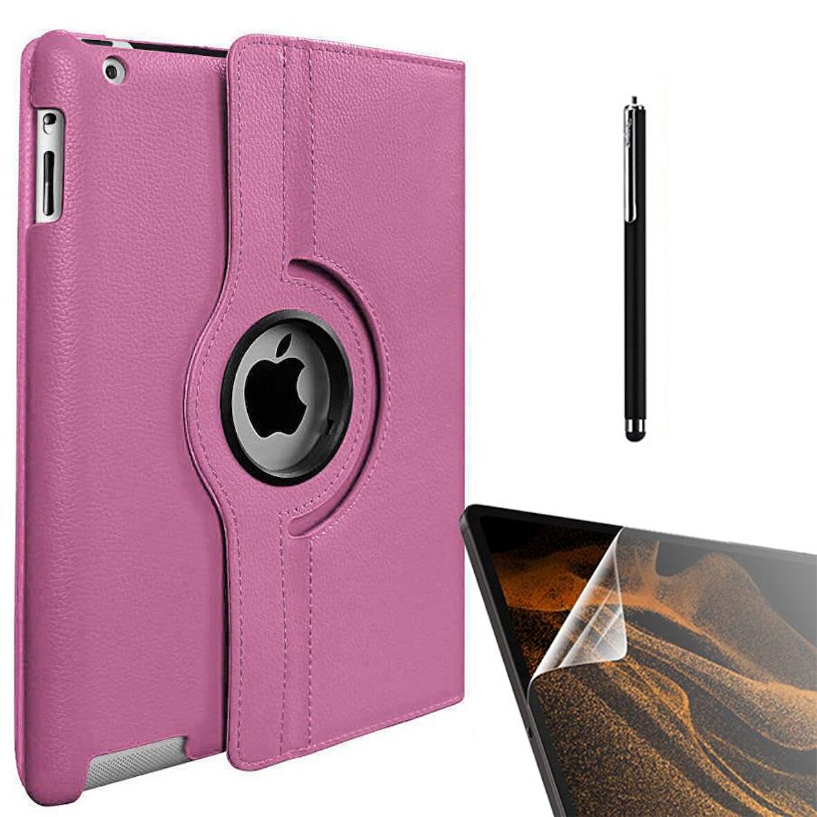 Gpack Apple iPad 9.7 2017 Kılıf Kapaklı Standlı 360 Dönebilen Koruma dn22  Nano  Kalem