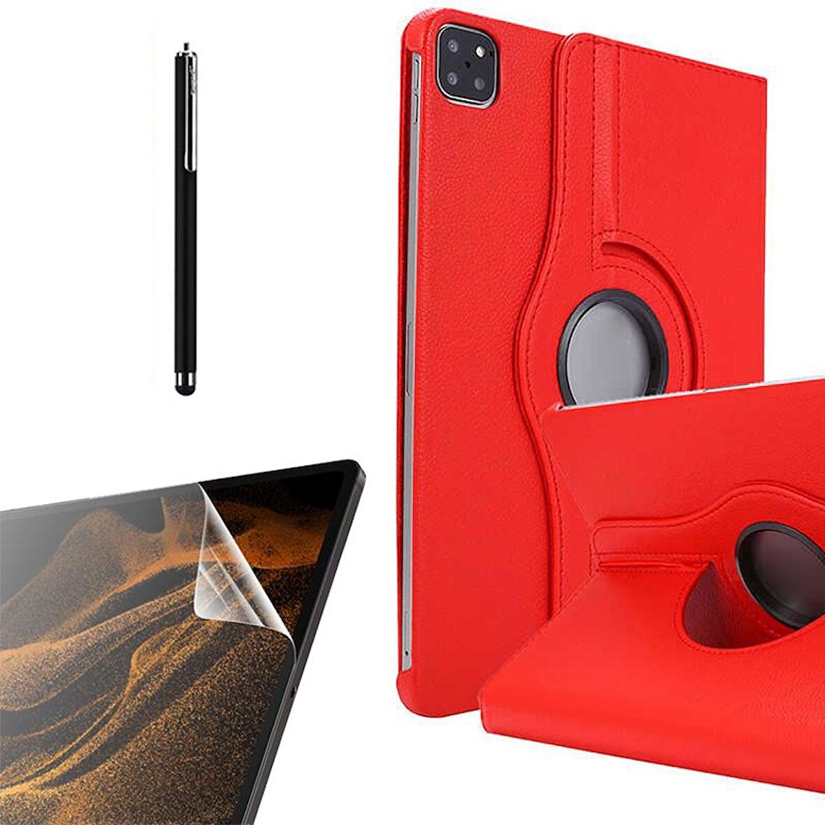 Gpack Apple iPad Air 10.9 2020 4.Nesil Kılıf Kapaklı Standlı 360 Dönebilen Koruma dn22  Nano  Kalem
