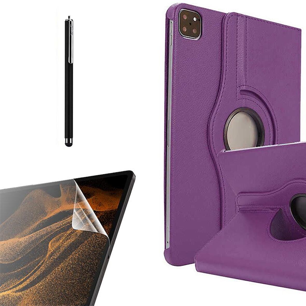 Gpack Apple iPad Air 10.9 2020 4.Nesil Kılıf Kapaklı Standlı 360 Dönebilen Koruma dn22  Nano  Kalem
