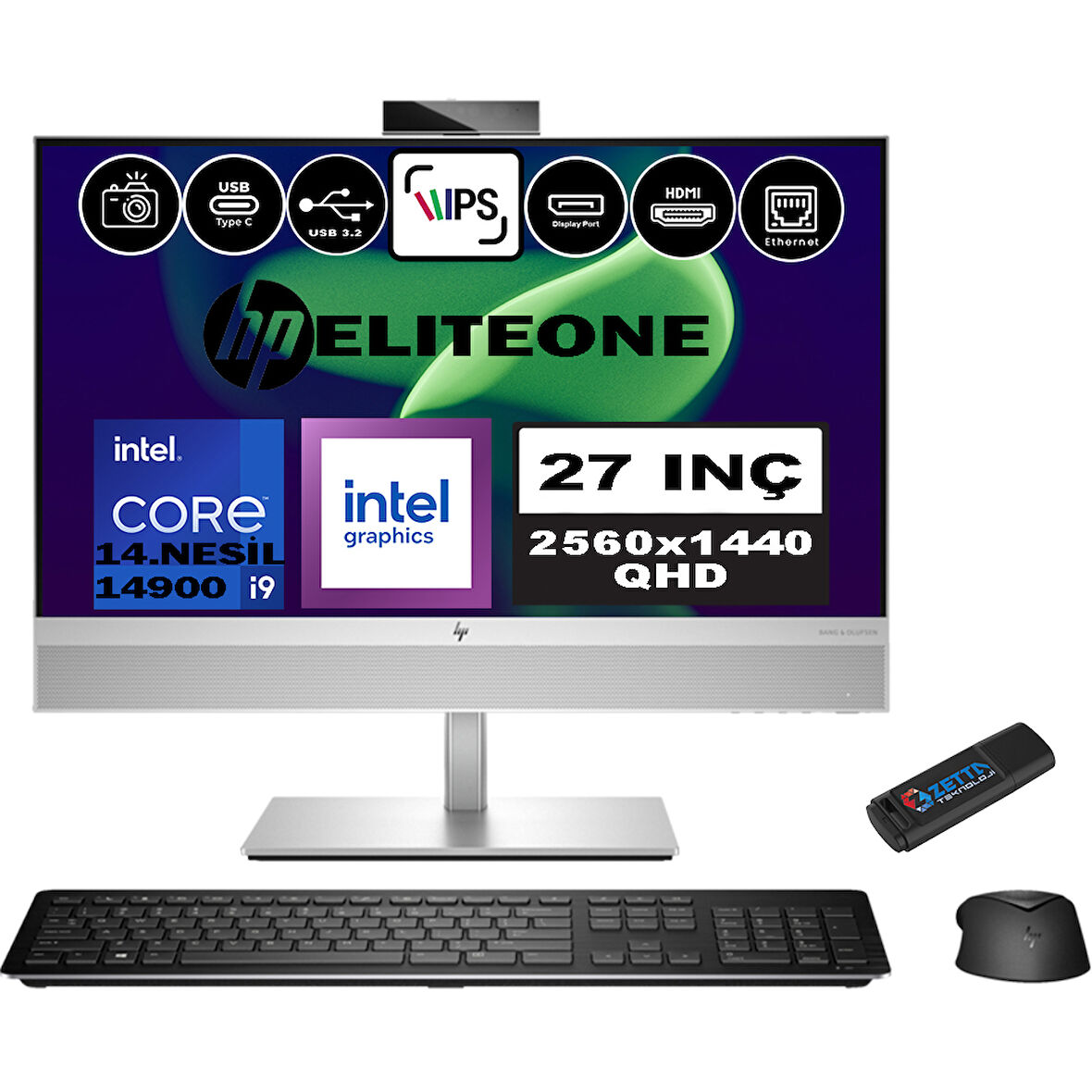 Hp Eliteone 870 G9 14.nesil Intel® Core I9 14900 32GB Ddr5 512GB SSD