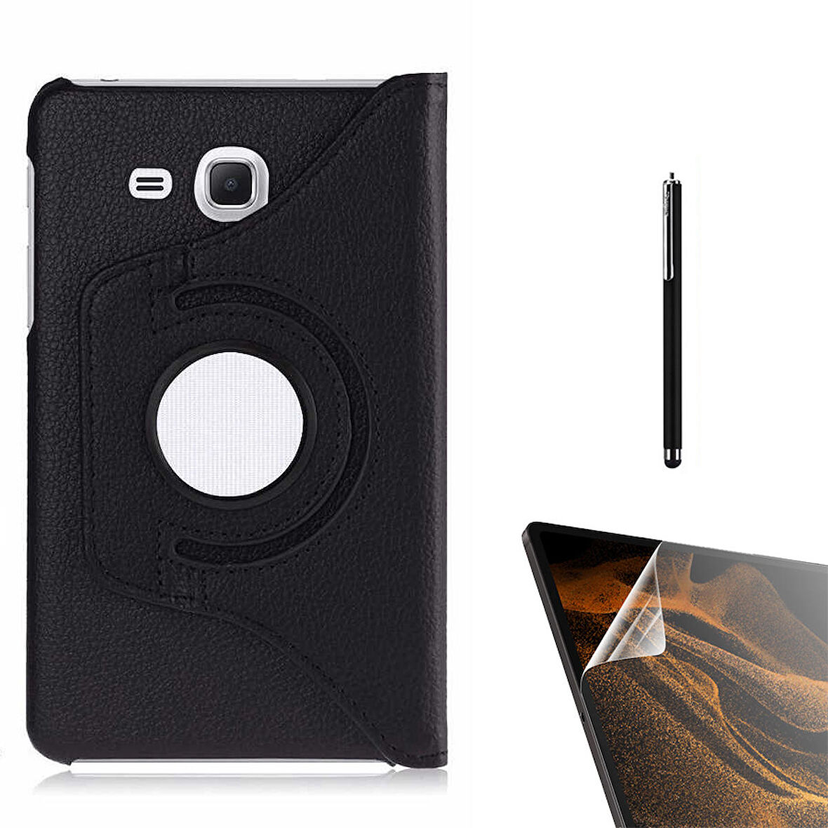 Gpack Samsung Galaxy Tab 4 T280 Kılıf Kapaklı Standlı 360 Dönebilen Koruma dn22  Nano  Kalem