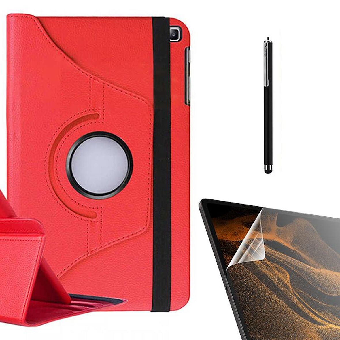 Gpack Samsung Galaxy Tab A 8.0 2019 T290 Kılıf Kapaklı Standlı 360 Dönebilen Koruma dn22  Nano  Kalem