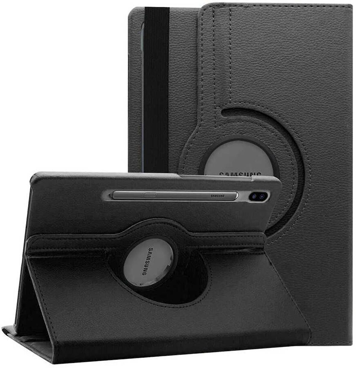 Gpack Samsung Galaxy Tab S7 Fe T737 Kılıf Kapaklı Standlı 360 Dönebilen Koruma dn2