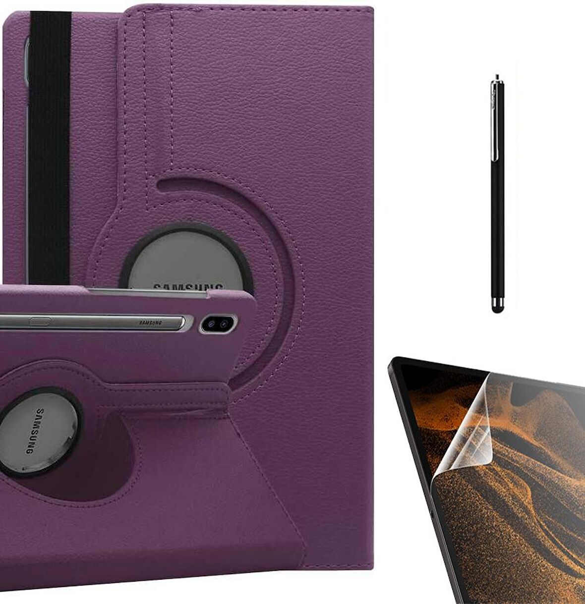 Gpack Samsung Galaxy Tab S7 T870 Kılıf Kapaklı Standlı 360 Dönebilen Koruma dn22  Nano  Kalem