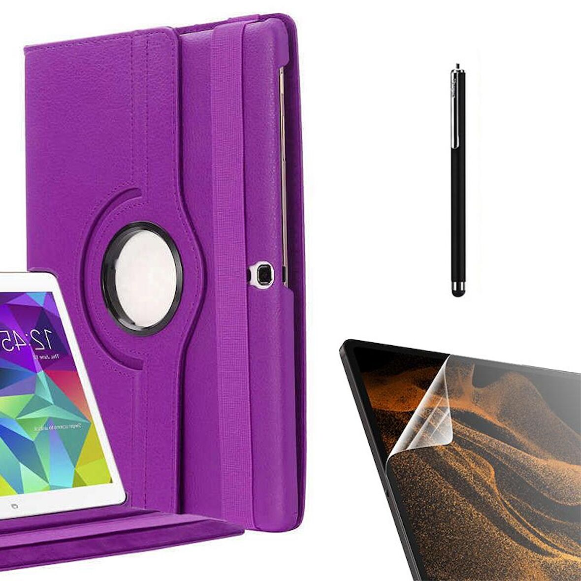 Gpack Samsung Galaxy Tab S3 9.7 T820 Kılıf Kapaklı Standlı 360 Dönebilen Koruma dn22  Nano  Kalem