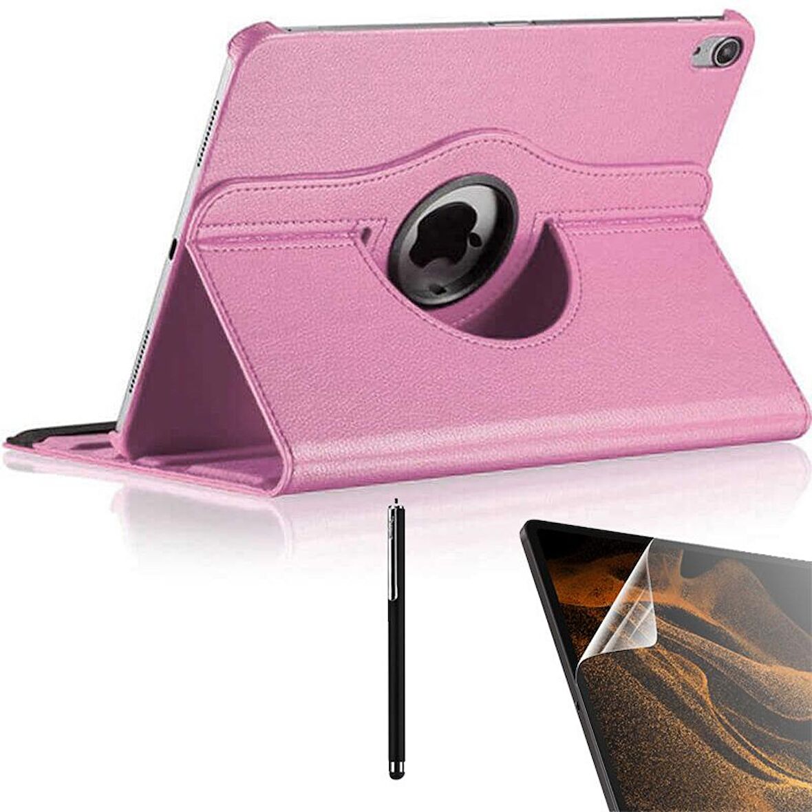 Gpack Apple iPad Pro 12.9 2018 3.Nesil Kılıf Kapaklı Standlı 360 Dönebilen Koruma dn33  Nano  Kalem