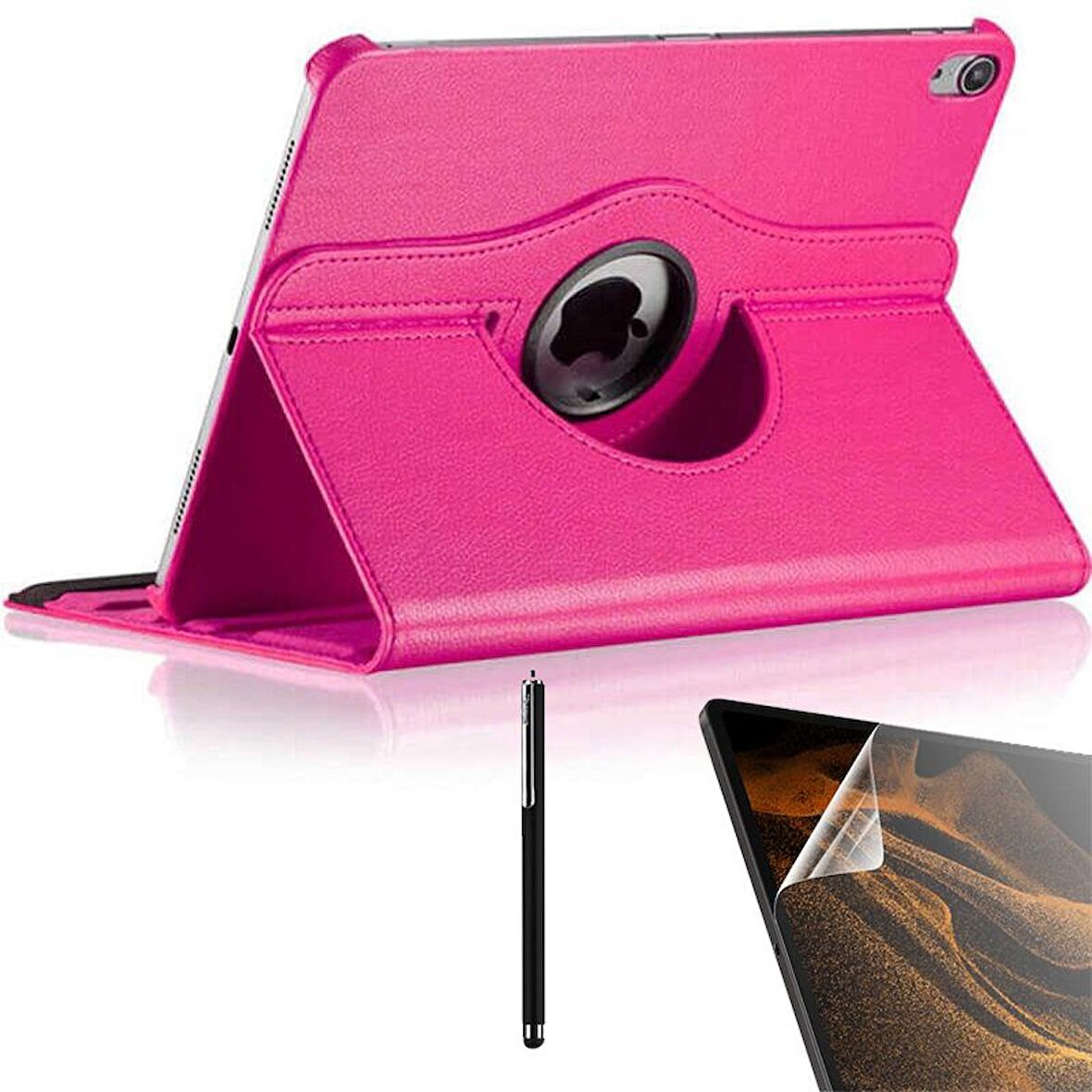 Gpack Apple iPad Pro 12.9 2018 3.Nesil Kılıf Kapaklı Standlı 360 Dönebilen Koruma dn33  Nano  Kalem