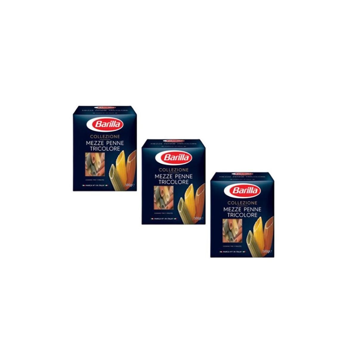 Mezze Penne Tricolore Makarna 500 Gr. X 3 Adet (sebzeli Makarna)
