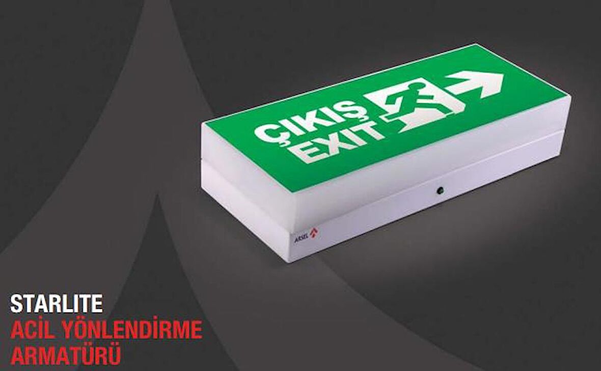 Arsel Starlite AE-01211-L-Dali Acil Çıkış Yönlendirme Armatürü Sürekli ve Kesintide 60 Dak. Yanan 500 Lümen LED