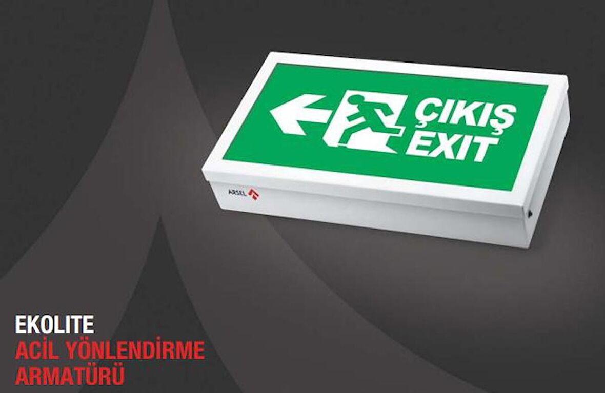 Arsel Ekolite AE-6010-L Acil Çıkış Yönlendirme Armatürü Şebekeden Yanan 20xF LED