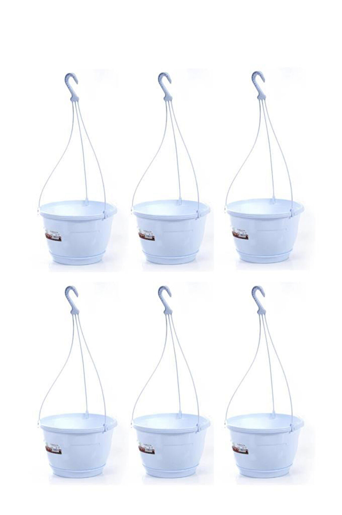 Omnipazar SO-SM03 Safir Makrome Askılı Balkon Saksı 6 lt Beyaz 6 Adet