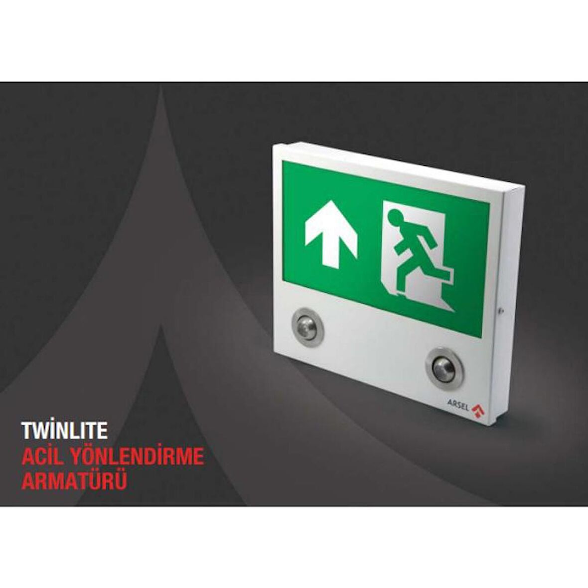 Arsel Twinlite TW-122-L Acil Çıkış Yönlendirme Armatürü Sürekli ve Kesintide 120 Dak. Yanan LED + LED