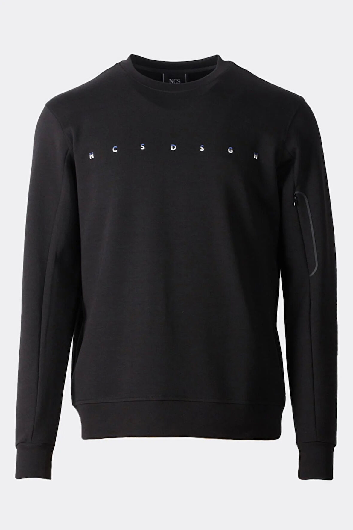 Erkek Sweatshirt Bisiklet Yaka Fermuar Detaylı NCS DSGN Siyah 1669