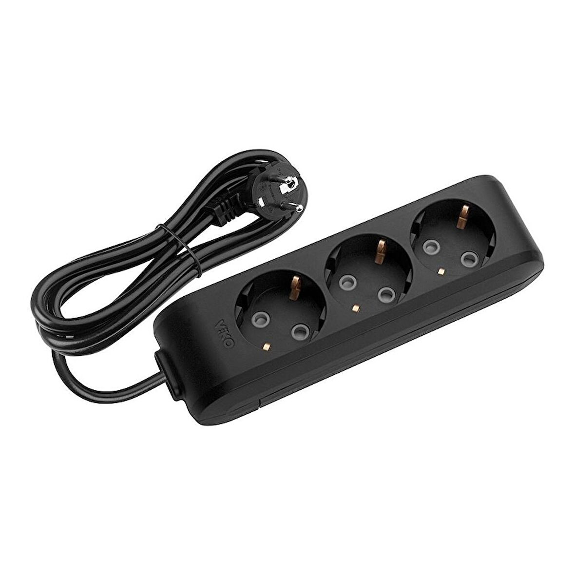 Viko 3 lü Priz 3x1,5 mm Uzatma Siyah 7 Mt.