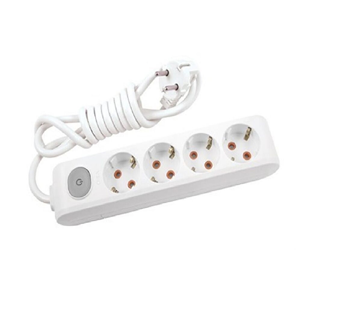 Viko 4 lü Anahtarlı Priz 3x1,5 mm Uzatma Beyaz 6 Mt.
