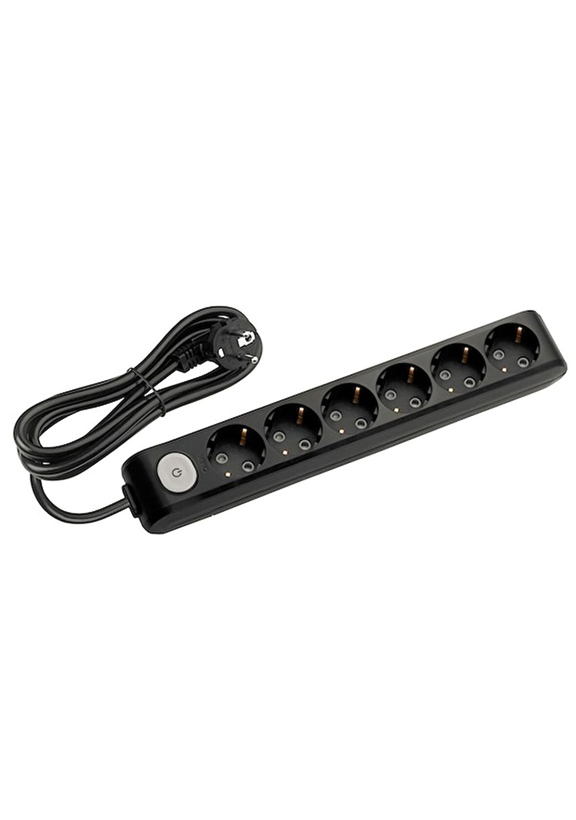 Viko 6 lı Anahtarlı Priz 3x1,5 mm Uzatma Siyah 9 Mt.