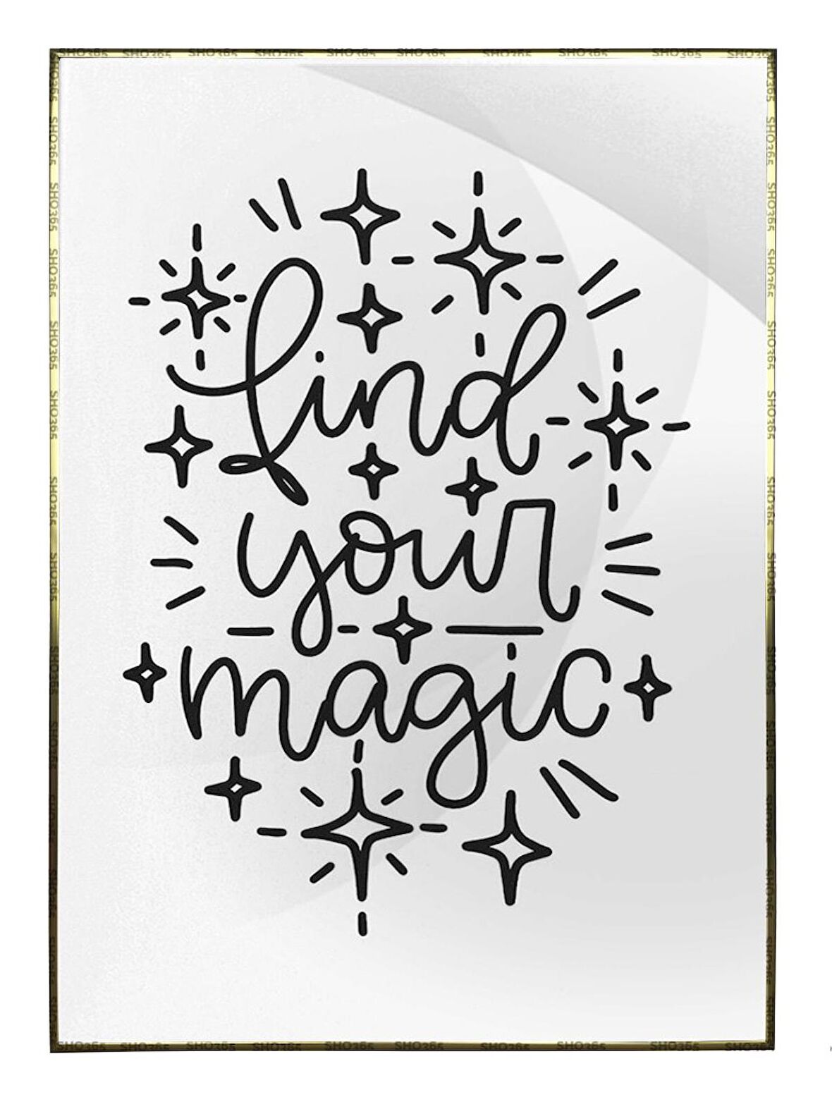 Shop365 Find Your Magic İngilizce Yazı Motivasyon Dekoratif Tablo Çerçeveli P-000430
