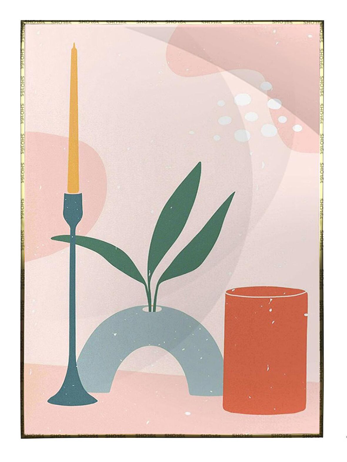 Shop365 Çağdaş Sanat Pastel Renkler Modern Sanat Tuval Tablo Çerçeveli P-000444