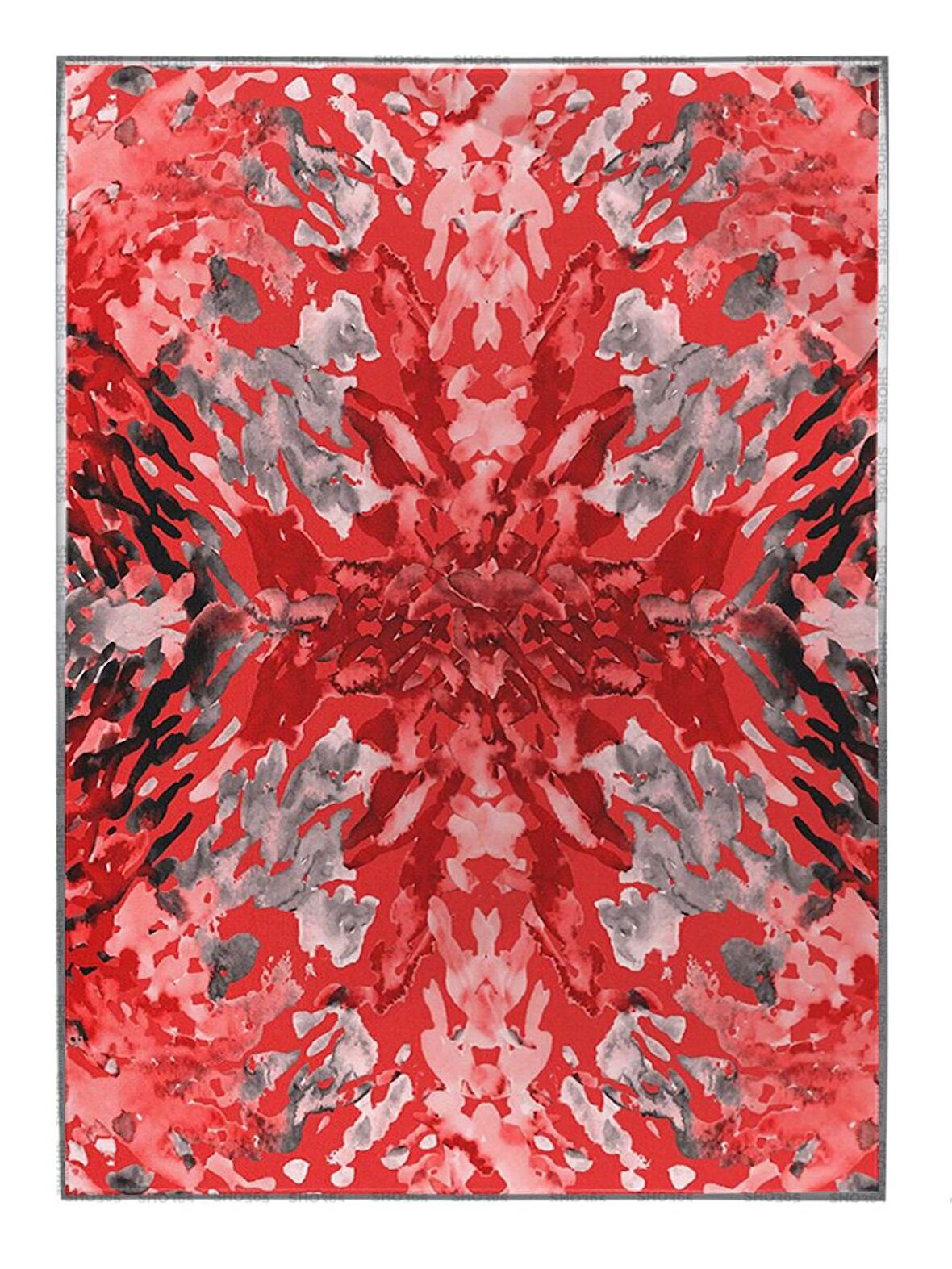 Shop365 Kırmızı Tonlarda Çizim Desen Modern sanat tuval-dikey- Tablo Çerçeveli P-000449
