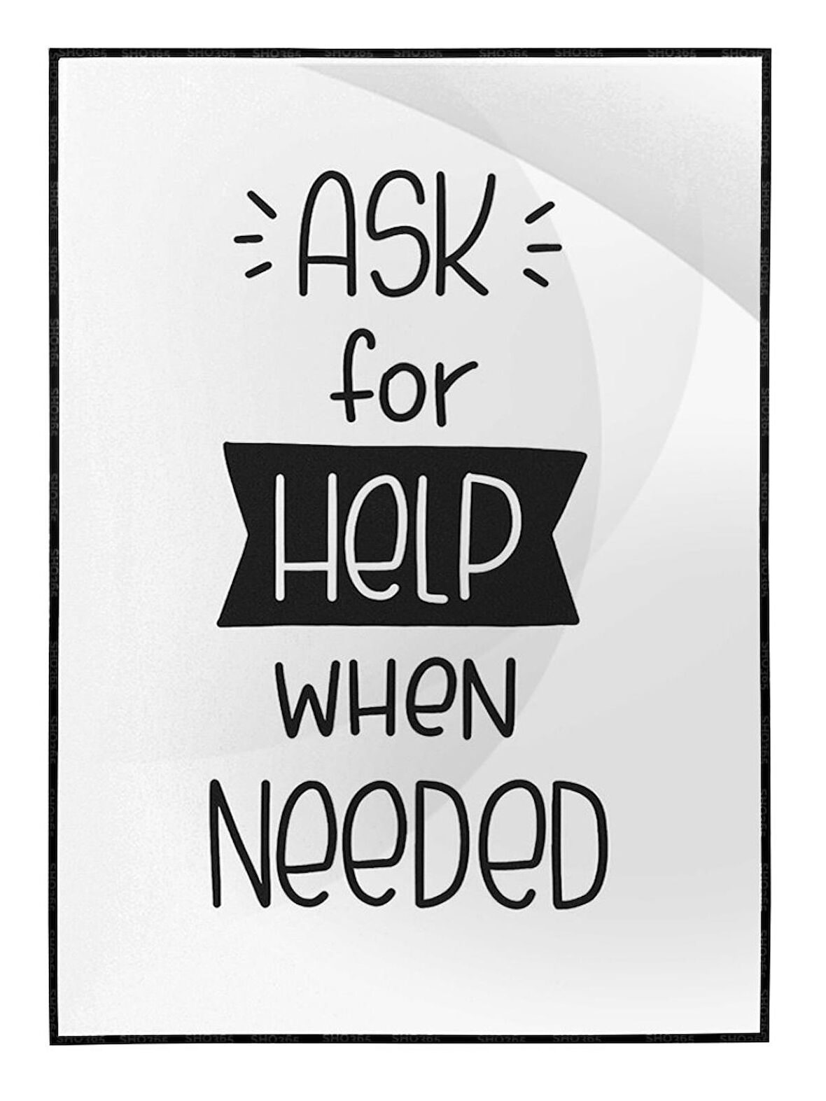 Shop365 Ask For Help When Needed İngilizce Yazı Psikoloji Depresyon Tablo Çerçeveli P-000513