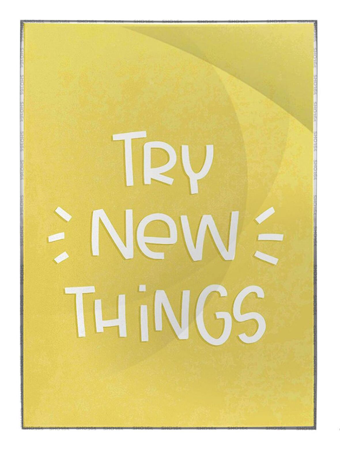 Shop365 Try New Things İngilizce Yazı Sarı Renkler Motivasyon Tablo Çerçeveli P-000515