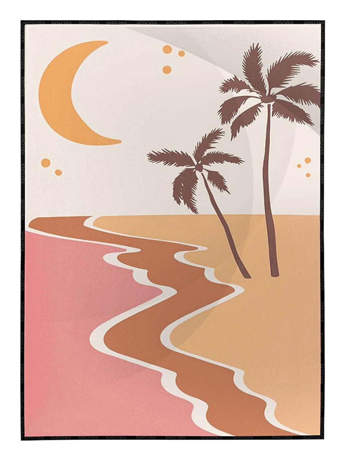 Shop365 Renkli Çizimler Manzara İllüstrasyon Modern Sanat Tuval Tablo Çerçeveli P-000526