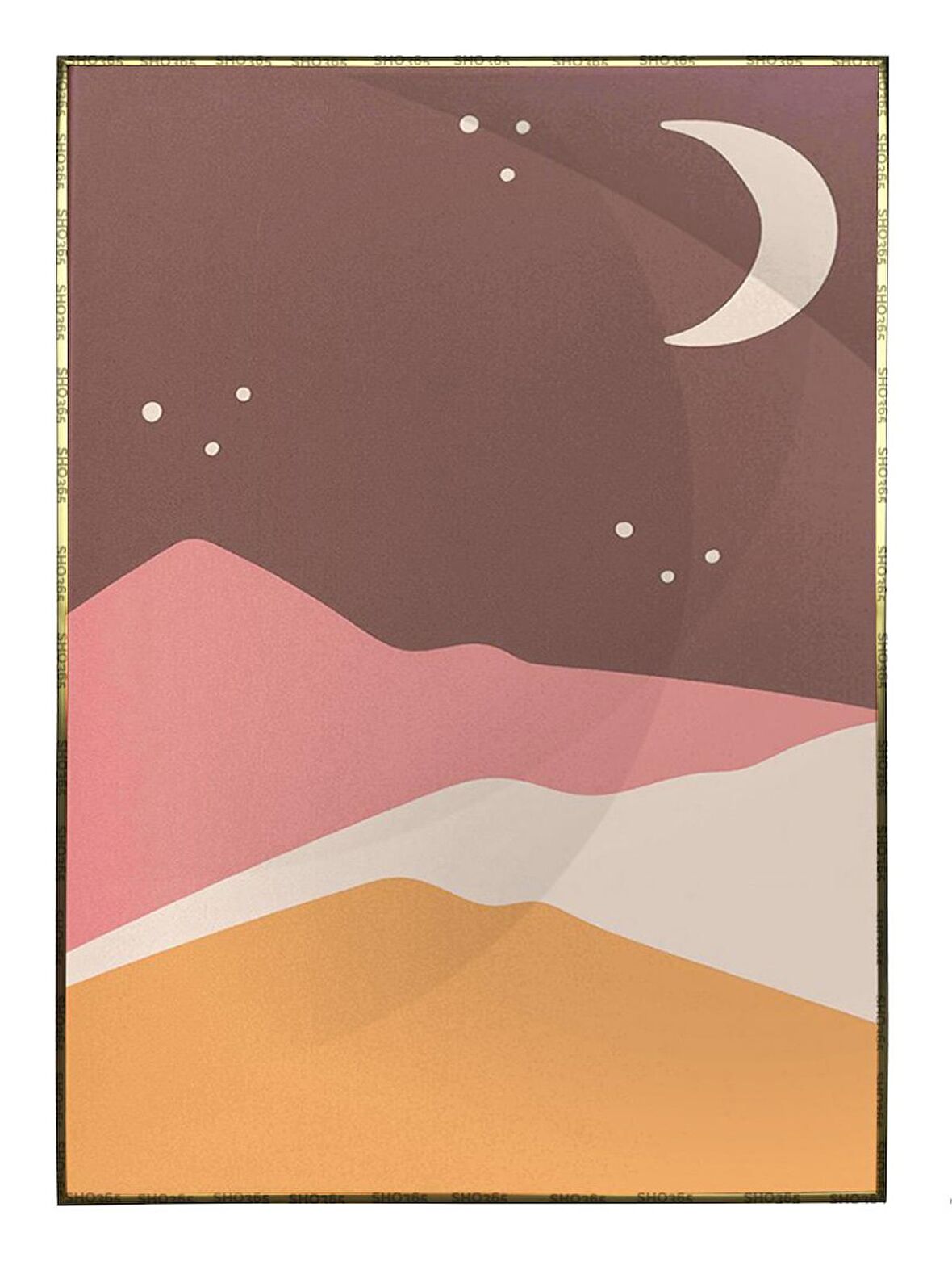 Shop365 Renkli Çizimler Manzara İllüstrasyon Modern Sanat Tuval Tablo Çerçeveli P-000529