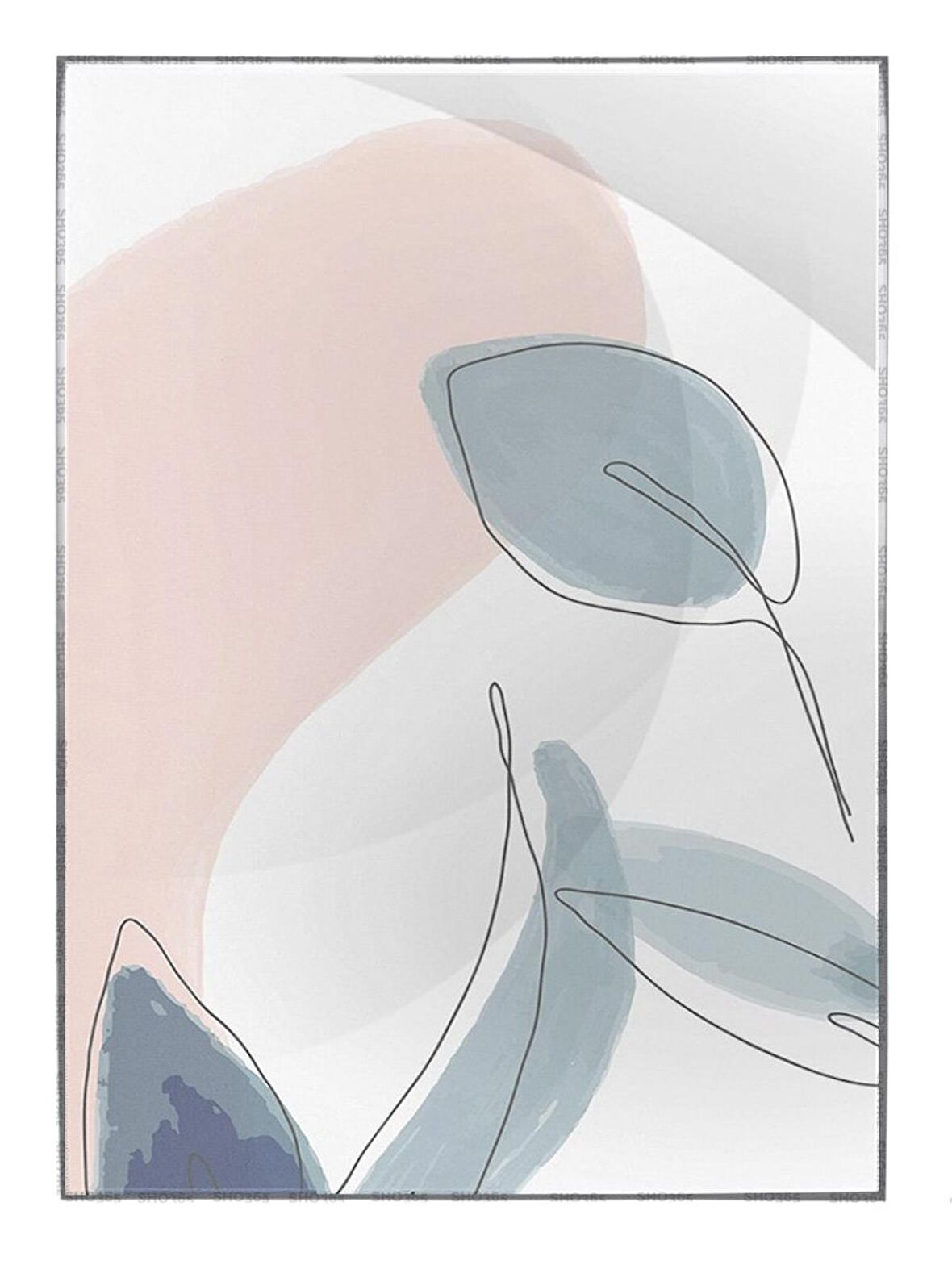 Shop365 Renkli Şekiller Dokular Modern Tablo Çerçeveli P-000608