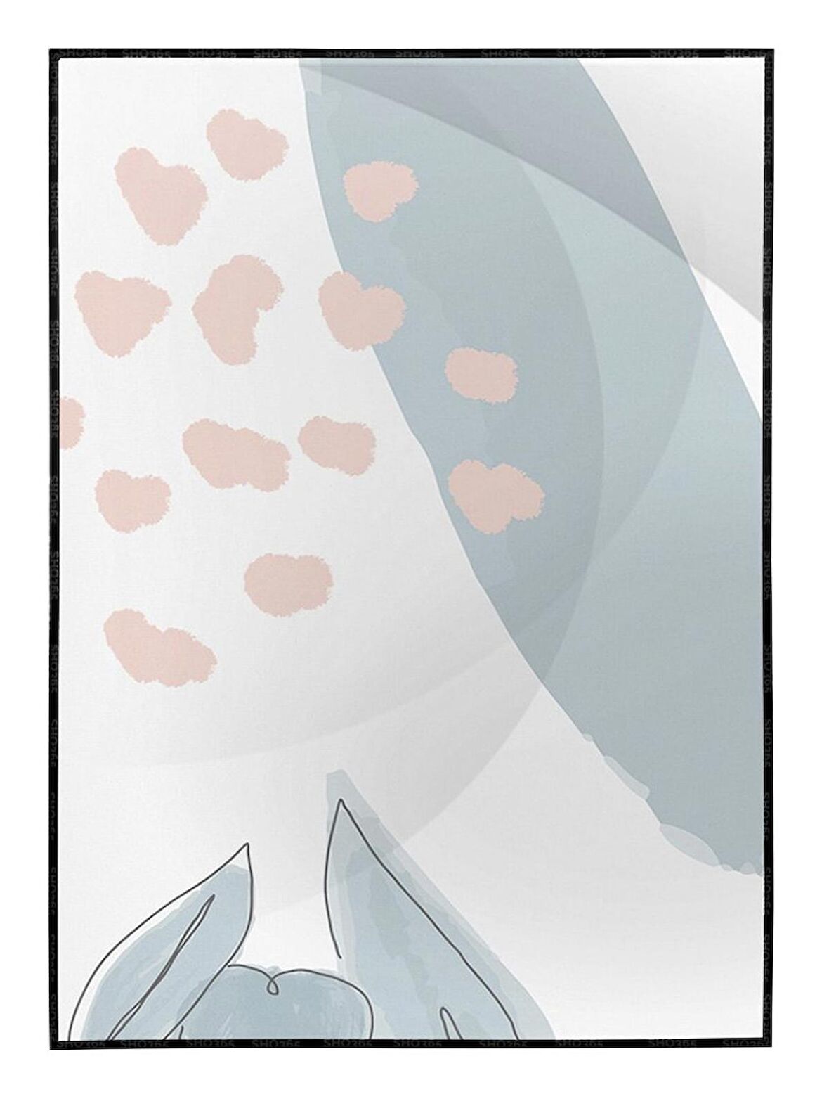 Shop365 Renkli Şekiller Dokular Modern Tablo Çerçeveli P-000609