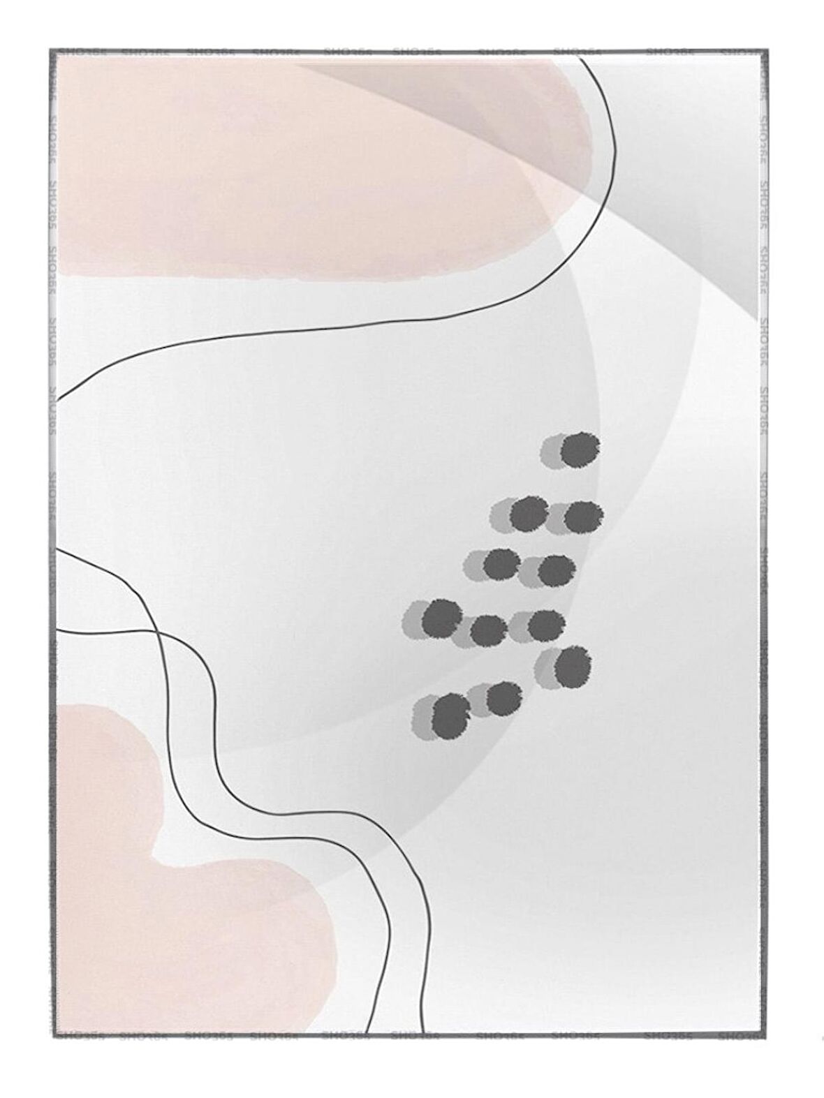 Shop365 Renkli Şekiller Dokular Modern Tablo Çerçeveli P-000610