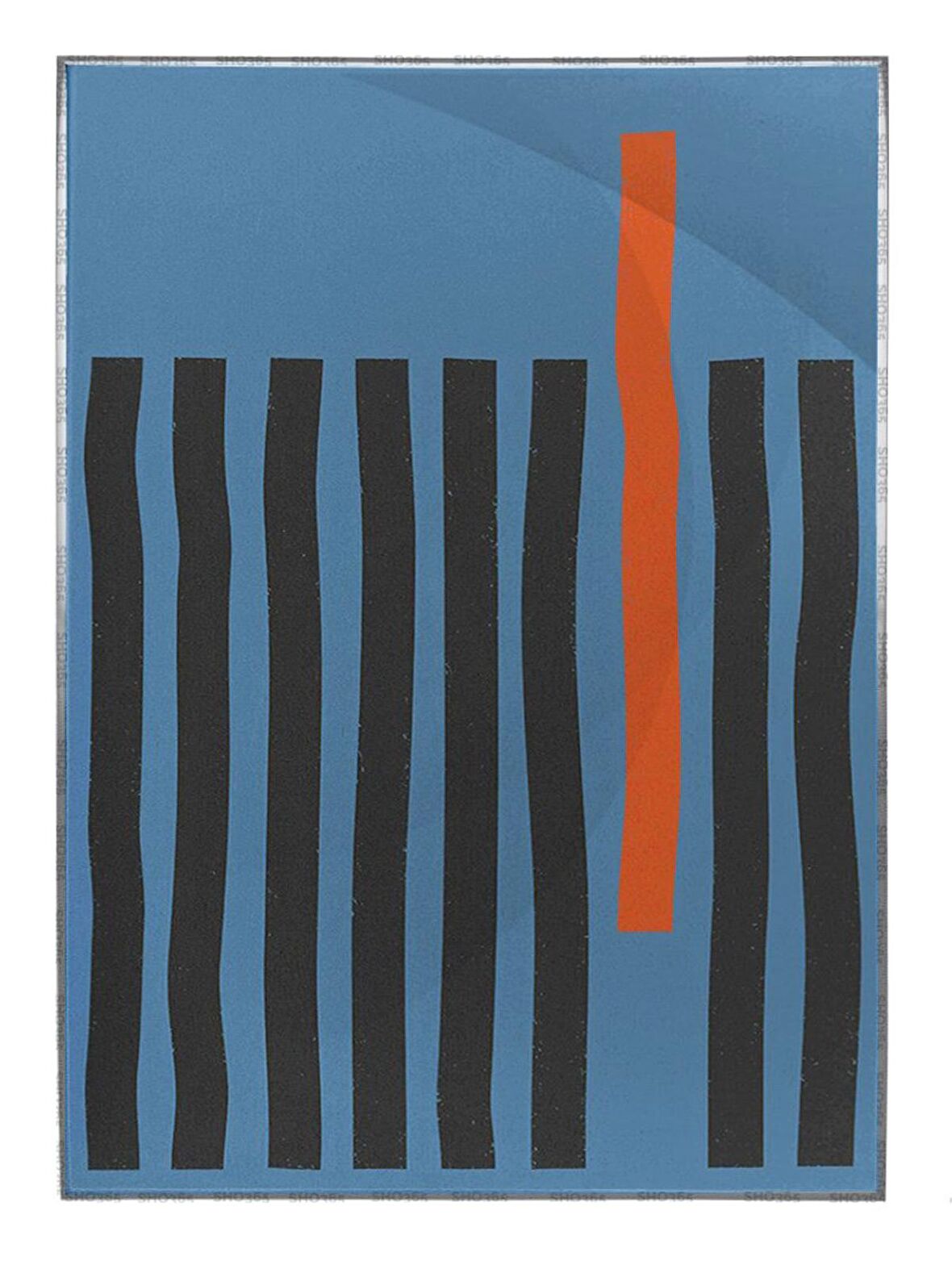 Shop365 Çizgiler Mavi Renkler Modern Tablo Çerçeveli P-000649