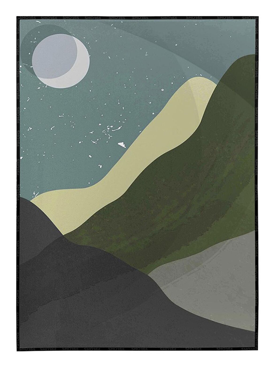 Shop365 Ay Güneş ve Toprak Renkleri Modern Tablo Çerçeveli P-000669