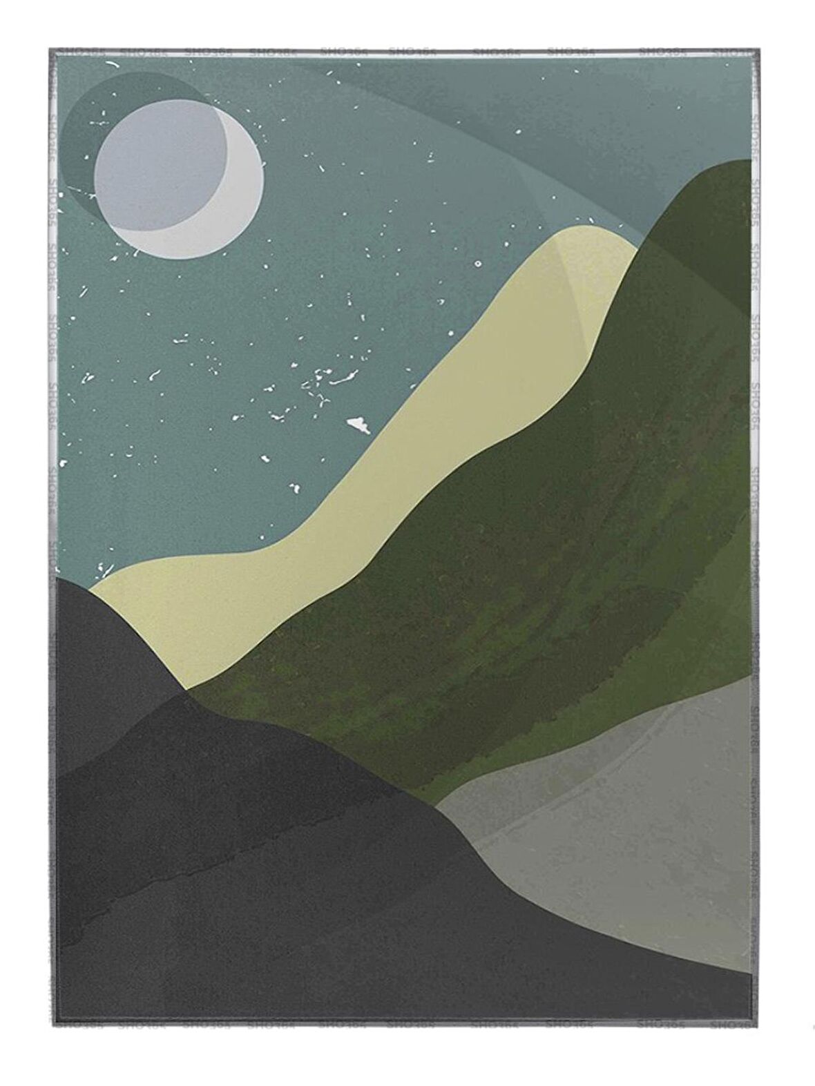 Shop365 Ay Güneş ve Toprak Renkleri Modern Tablo Çerçeveli P-000669